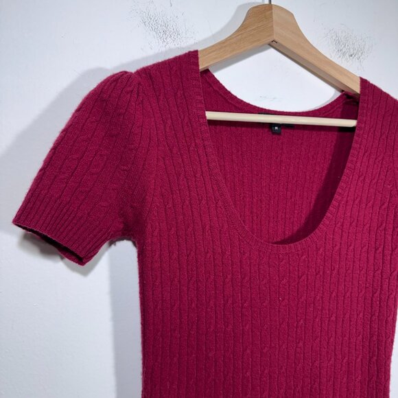 Vtg Betsey Johnson Red Wool Cashmere Cable Knit Sweater Dress Women’s Size M - Picture 2 of 7